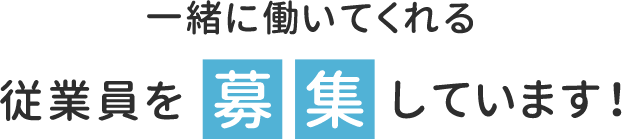 一緒に働いてくれる従業員を募集しています！